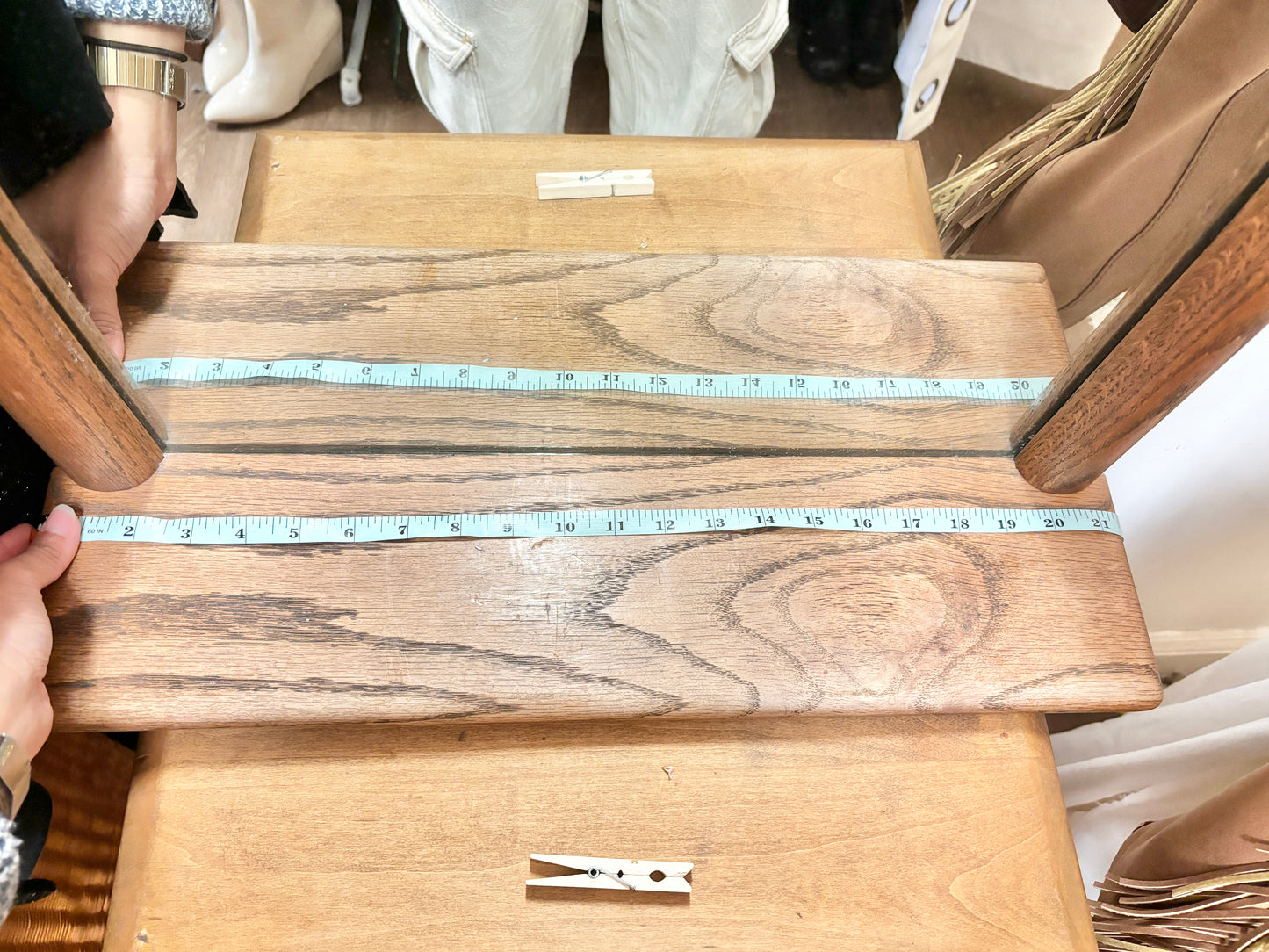 Vintage Arched Oak Wall Mirror