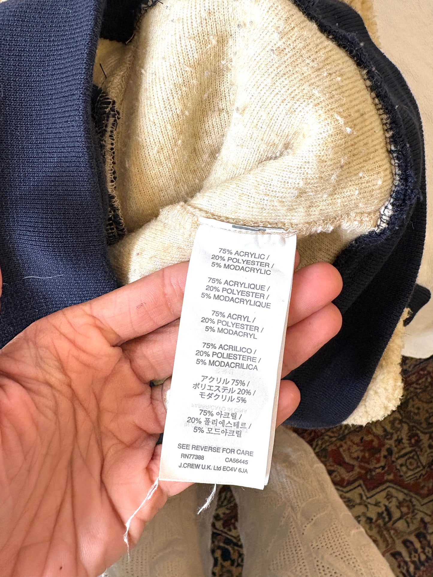 J CREW Sportsman Outfitters Sherpa Fleece Half-Zip Pullover Jacket Ivory Sz M