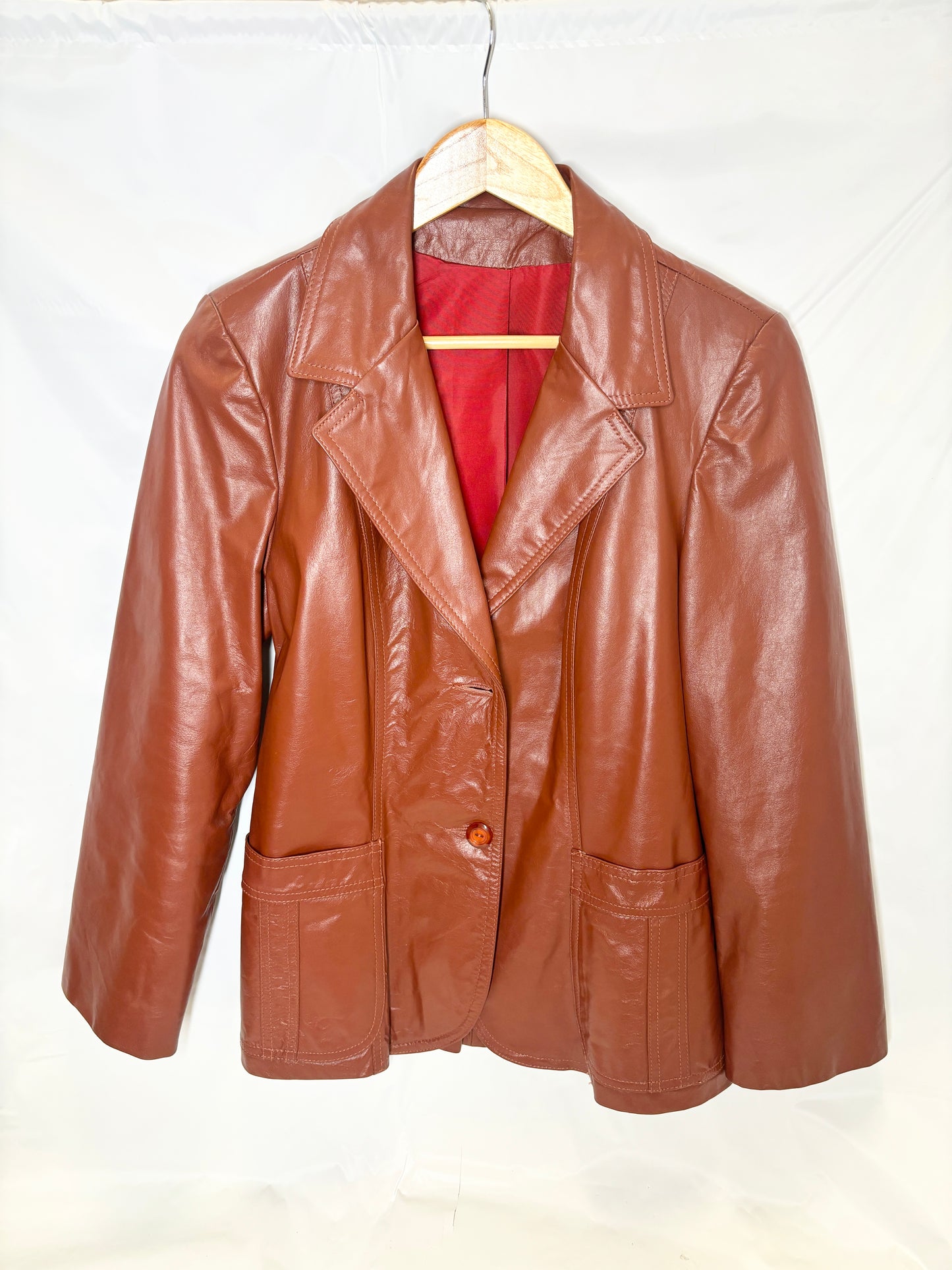 1970's Brown Leather Blazer Jacket