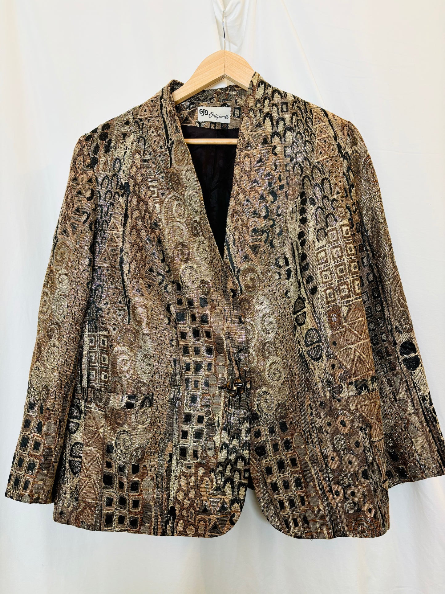 Vintage 90s Metallic Brocade Blazer