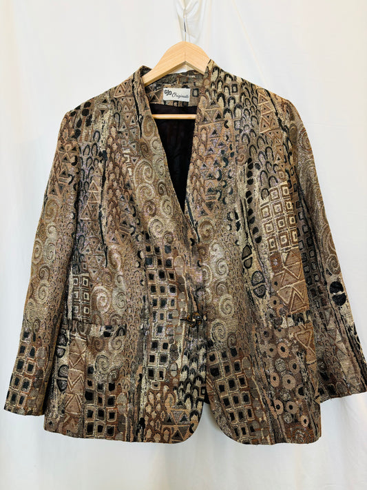 Vintage 90s Metallic Brocade Blazer