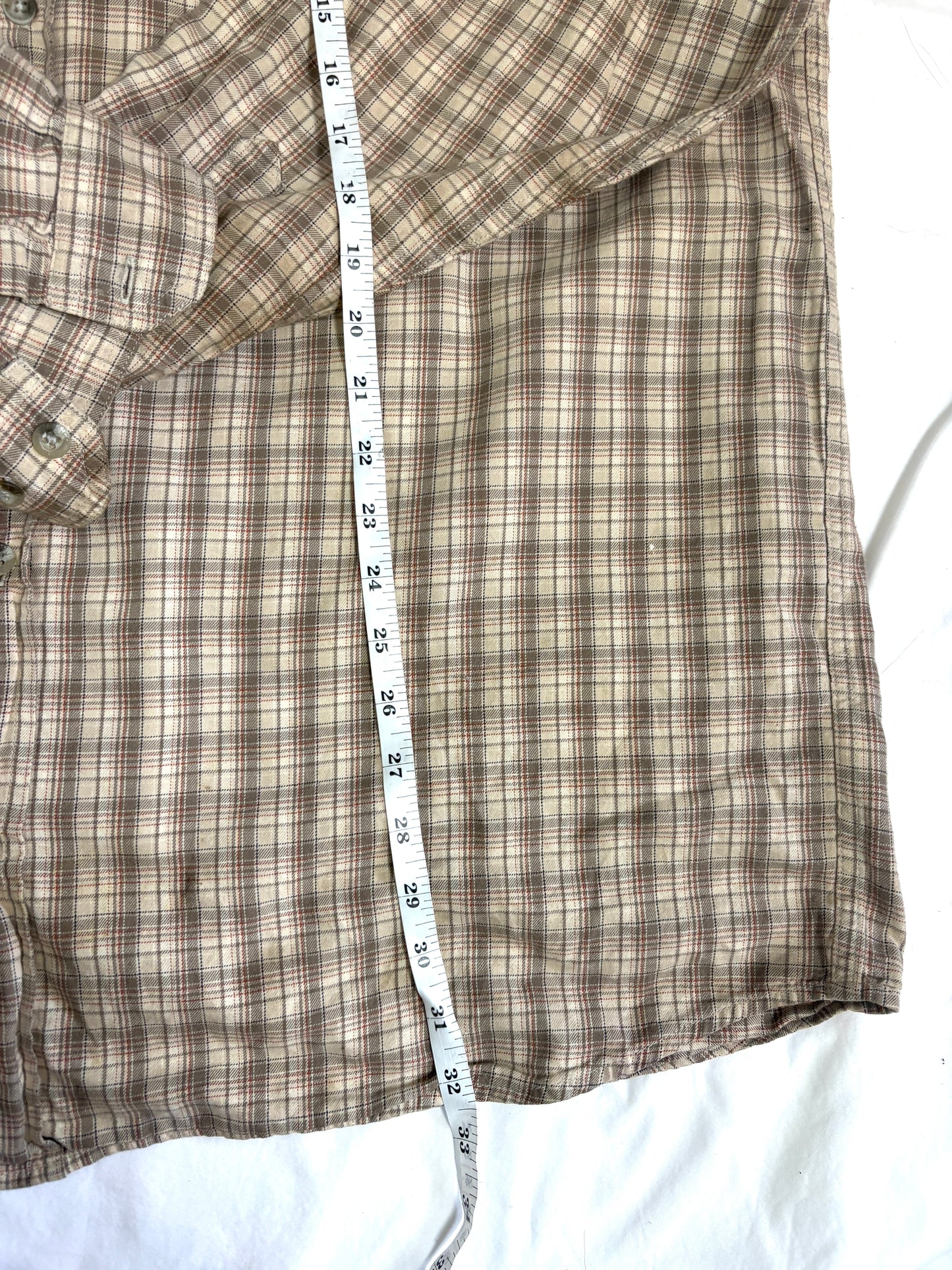 Columbia Shirt Mens XXL-Sportwear Tan Plaid Casual Button-Down Long Sleeve