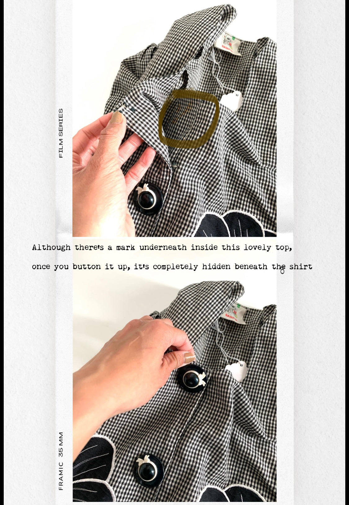 Unique vintage black and white shirt