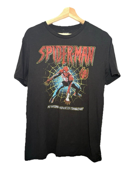 Spider-man Marvel Graphic Tee  Size M T-shirt Black Crew Neck Spiderman