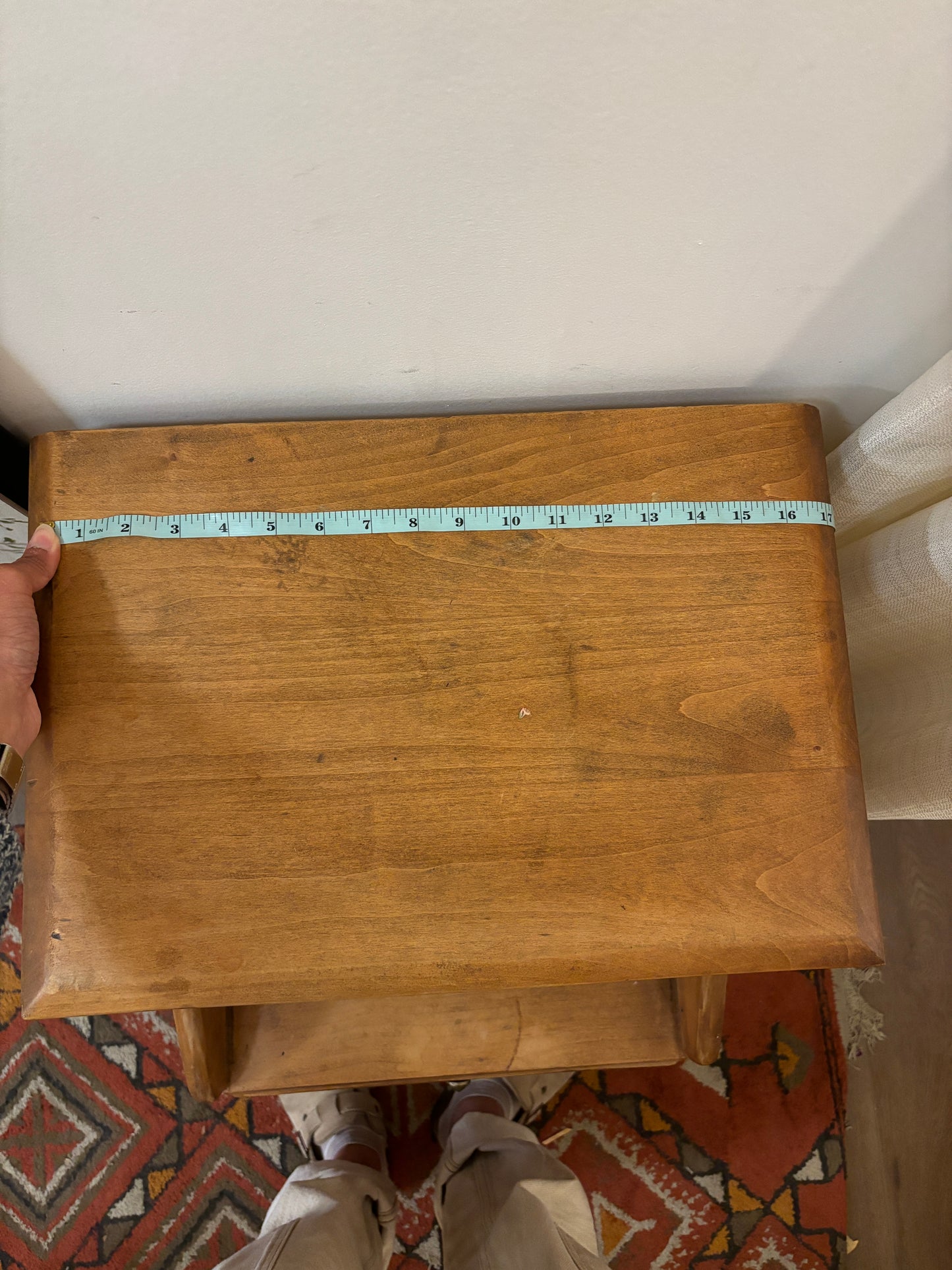 Vintage Wooden Nightstand with Drawers