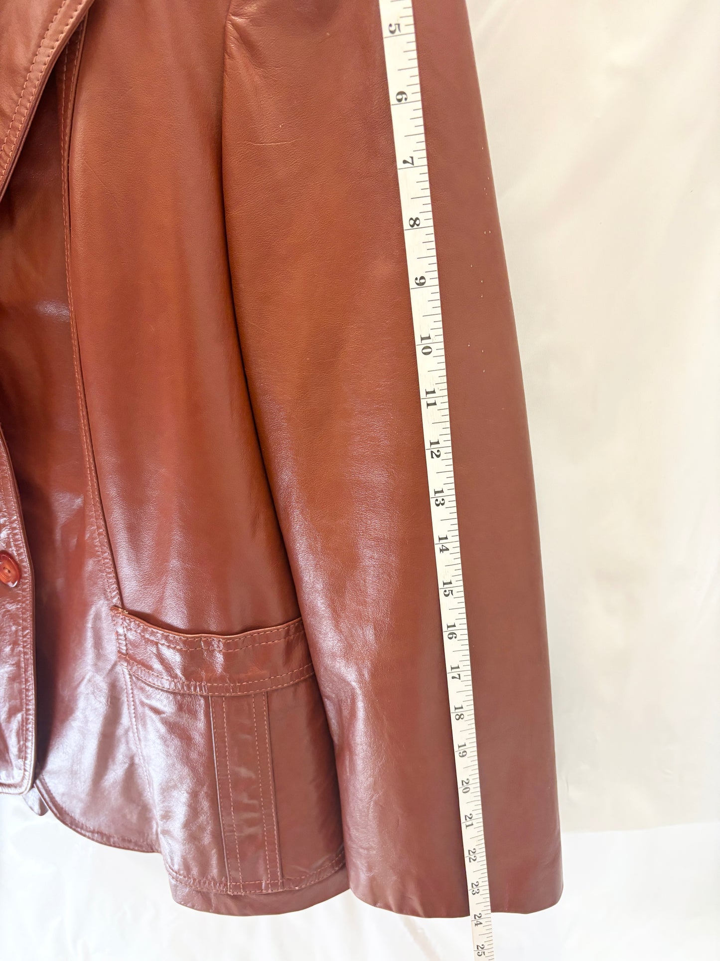1970's Brown Leather Blazer Jacket