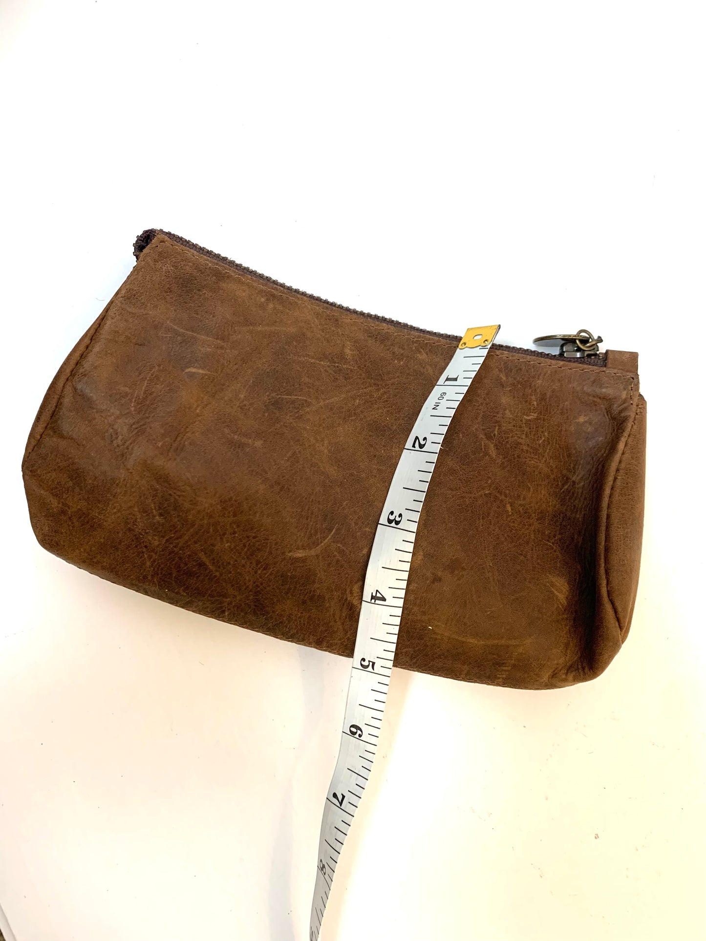 Fur hair leather clutch pouch purse, make up bag