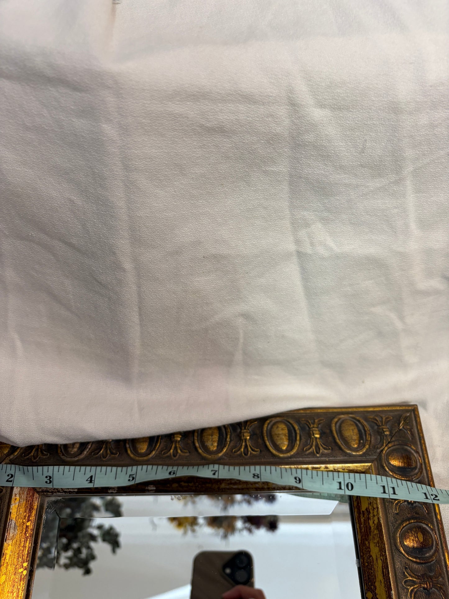 Small Mirror Gold White vintage Mirror 10 x 8