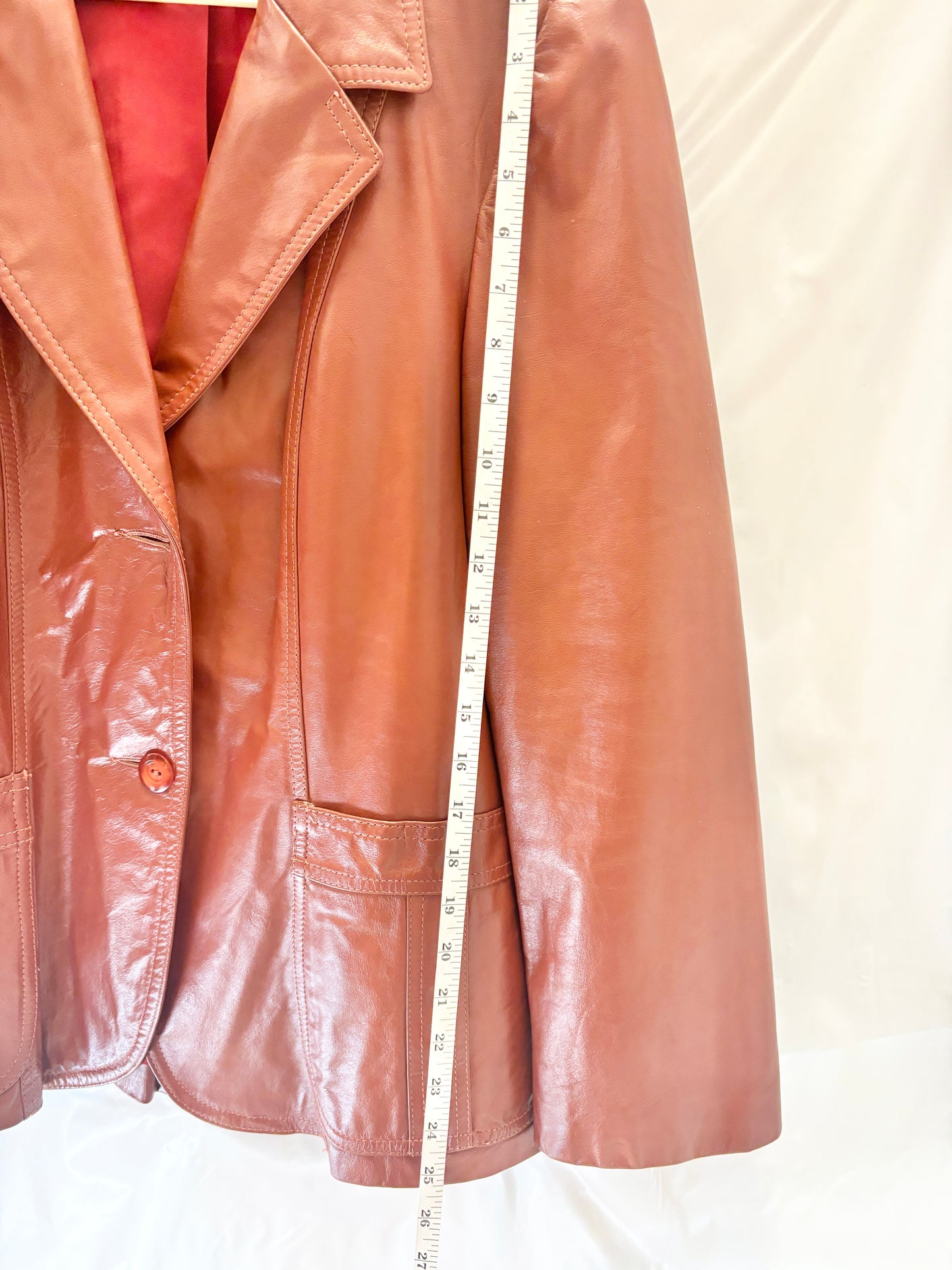 1970's Brown Leather Blazer Jacket