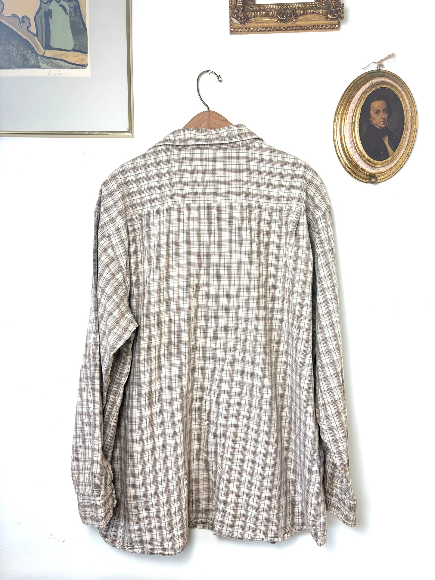 Columbia Shirt Mens XXL-Sportwear Tan Plaid Casual Button-Down Long Sleeve