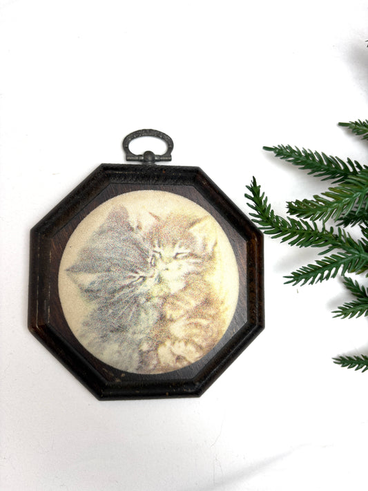 Wall Art Handcrafted Pine Accessories Vintage Cat Decoration