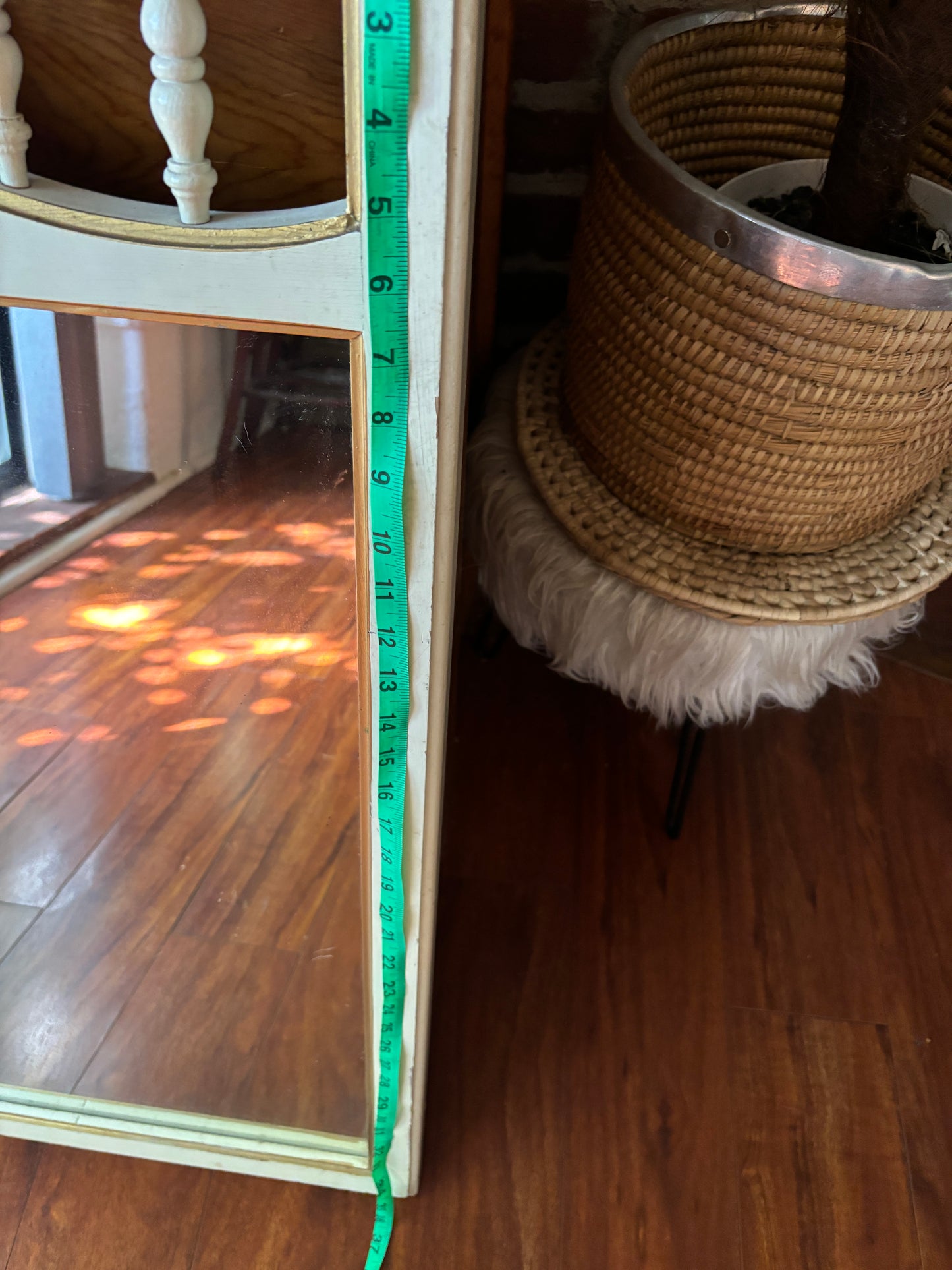 Vintage Mirror with Distressed Wood Frame
