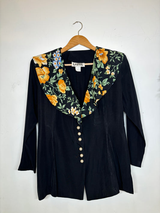 Vintage 80s Laffel Floral Button Down