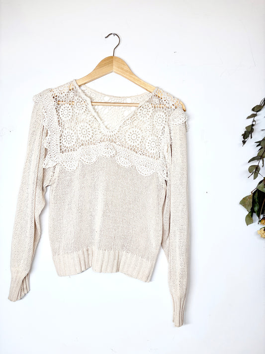 Timeless Crochet Lace Sweater