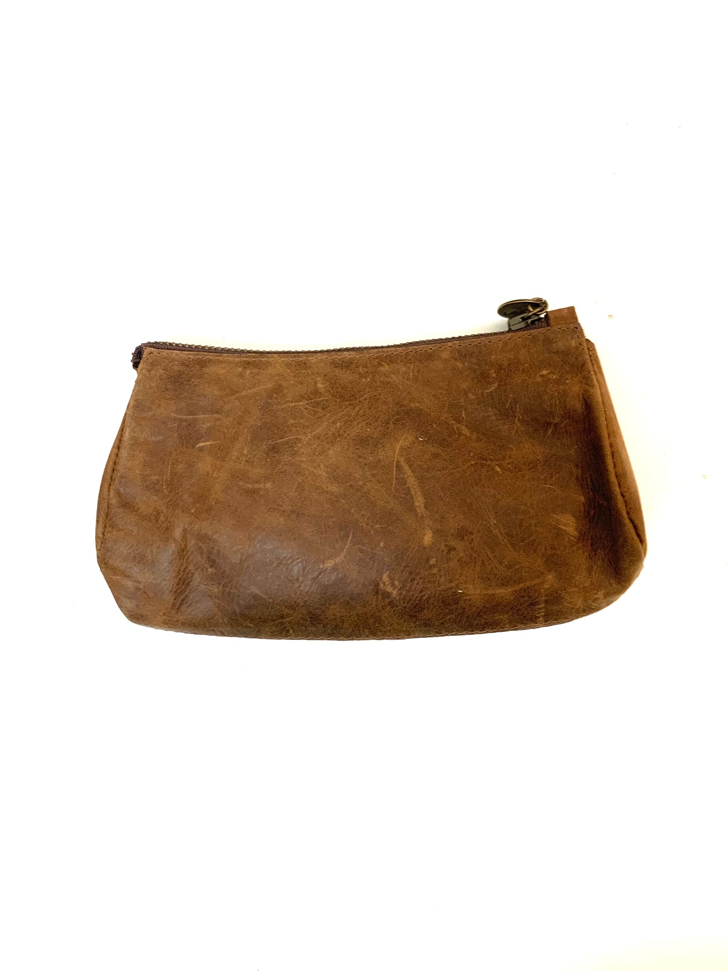 Fur hair leather clutch pouch purse, make up bag