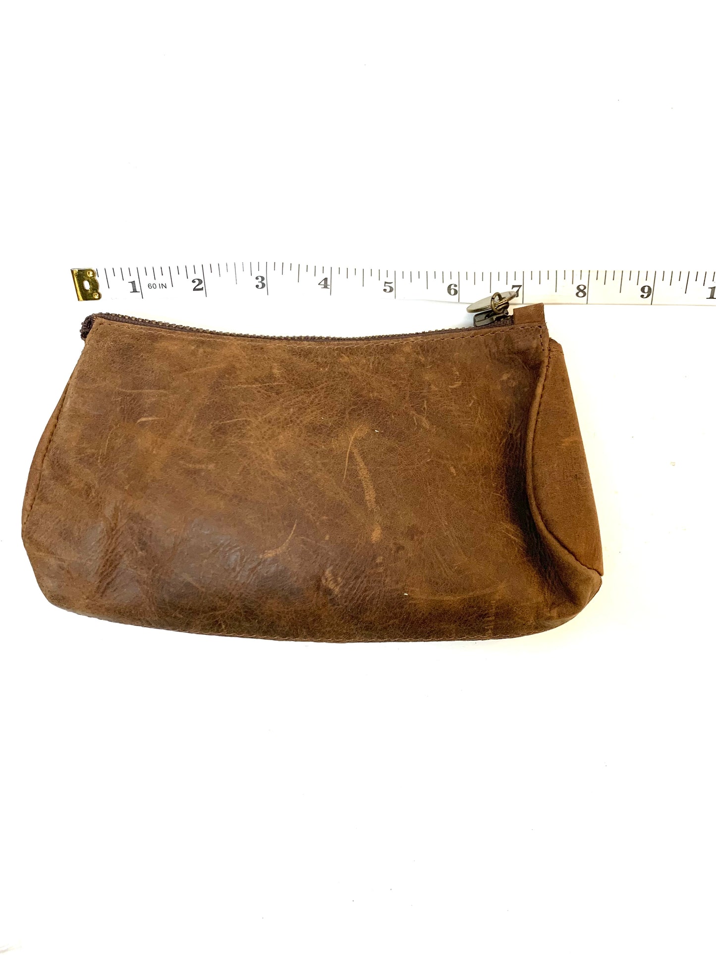 Fur hair leather clutch pouch purse, make up bag