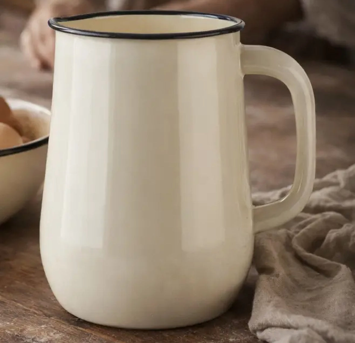 Cream Enamel Pitcher – 2.5L