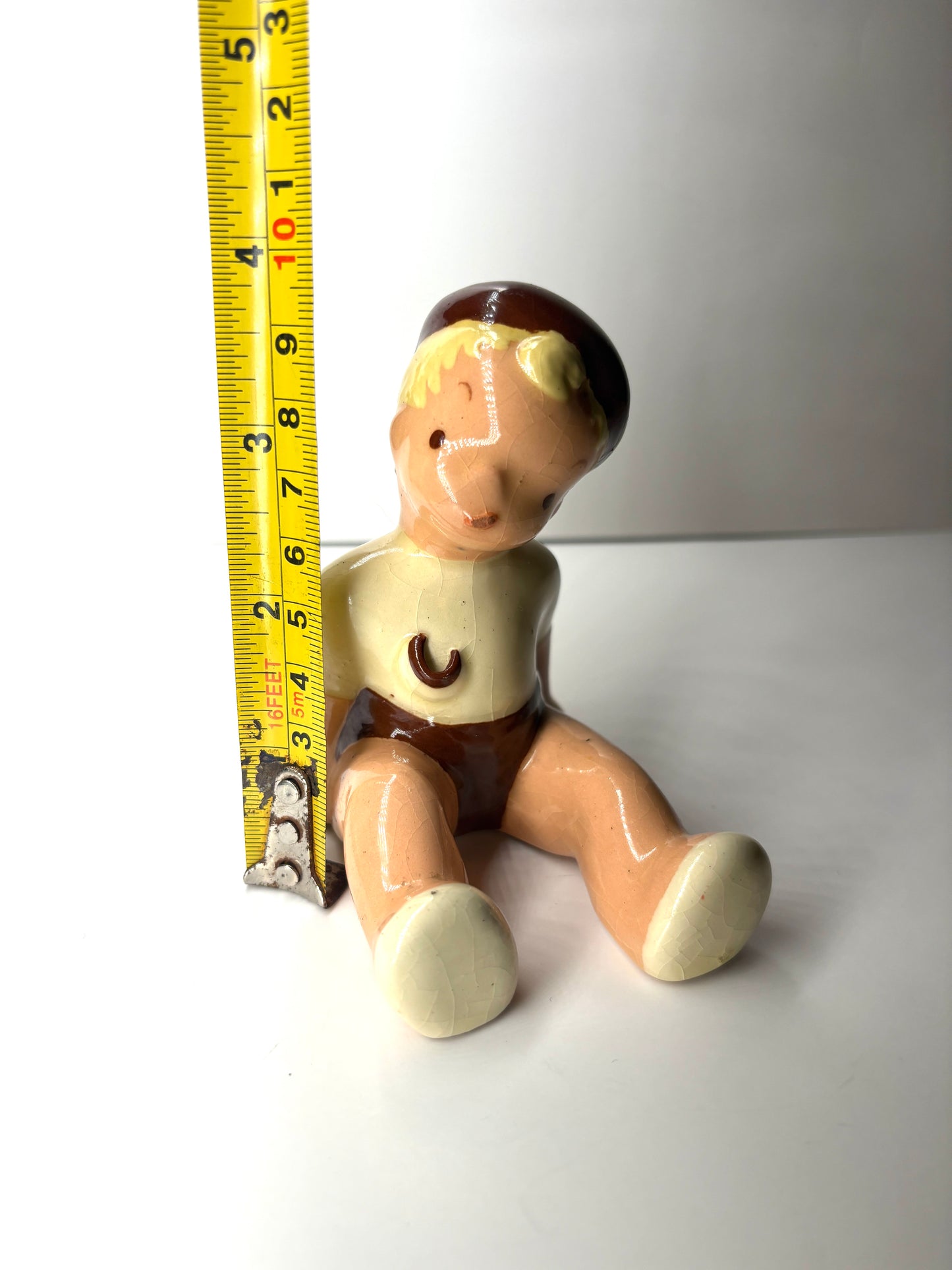 JANE FAUNTZ BUD BOY FIGURINE CALIFORNIA POTTERY 1940S