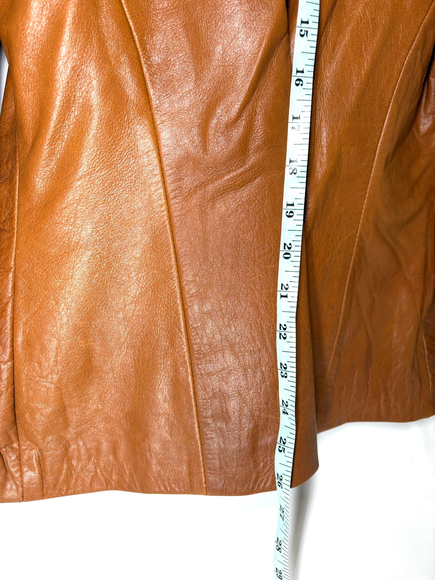 Attraction London Vintage Brown Leather Jacket Women Size XL