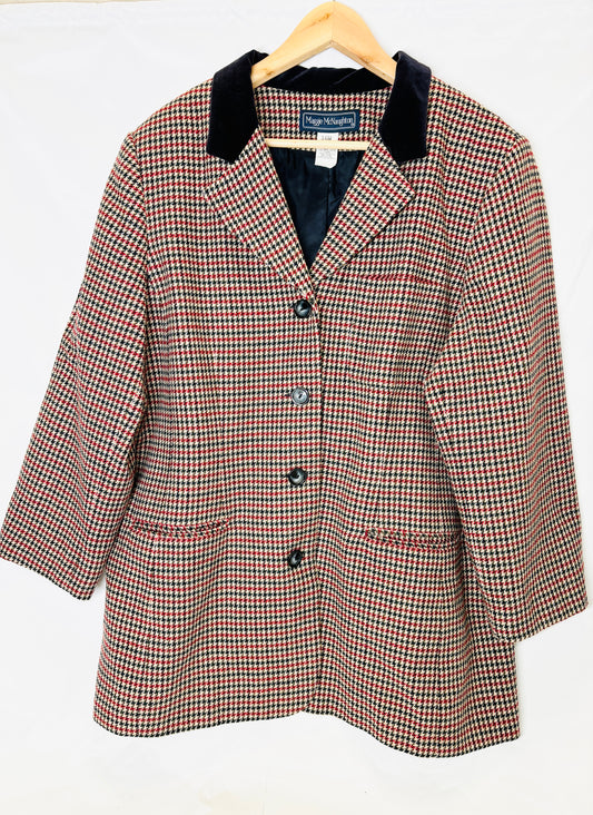 Vintage 1980s houndstooth blazer