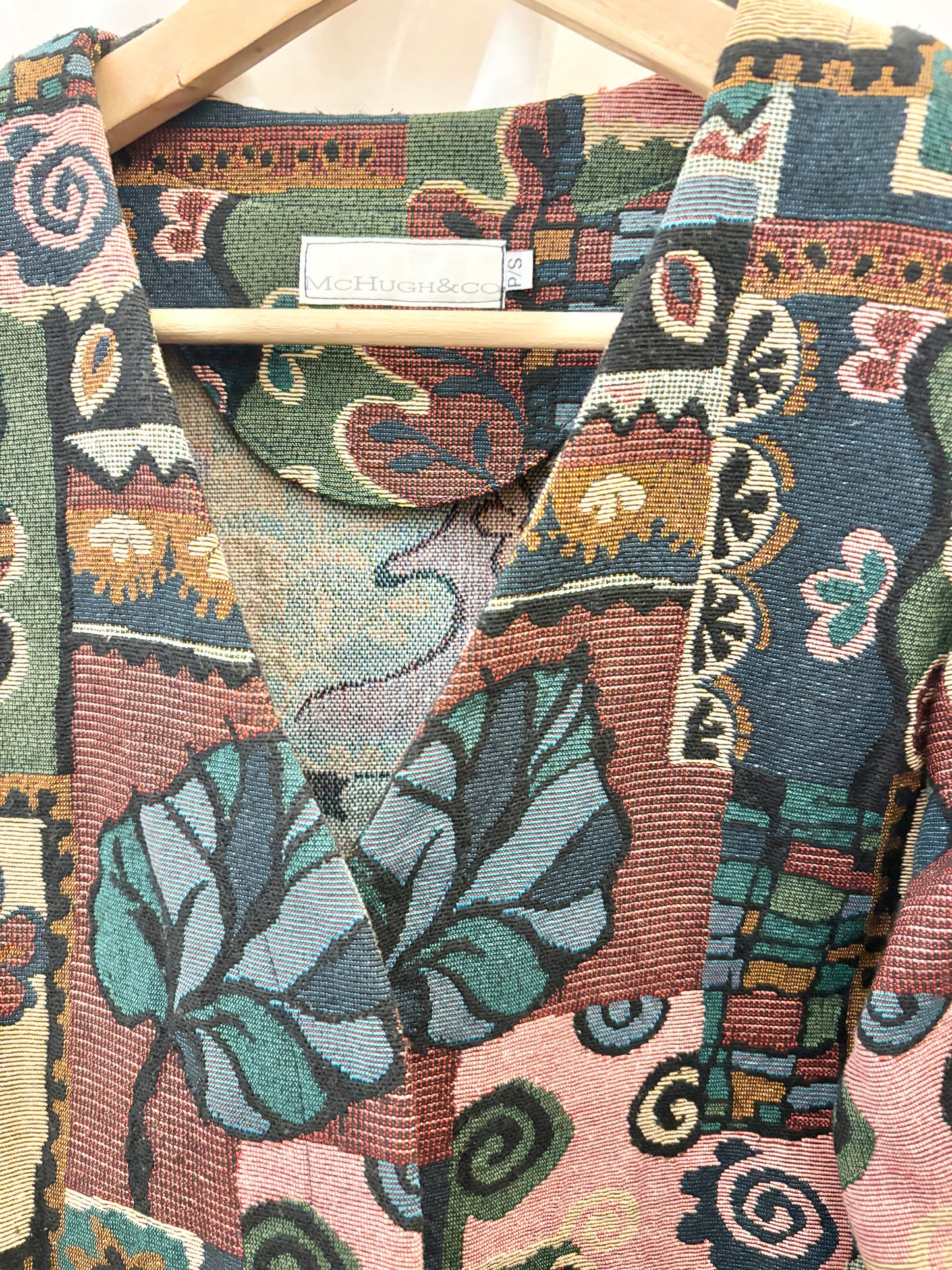 Cotton Tapestry Open Front Jacket