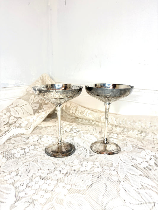 Pair of Silver Plated Champagne, Spain, 1980