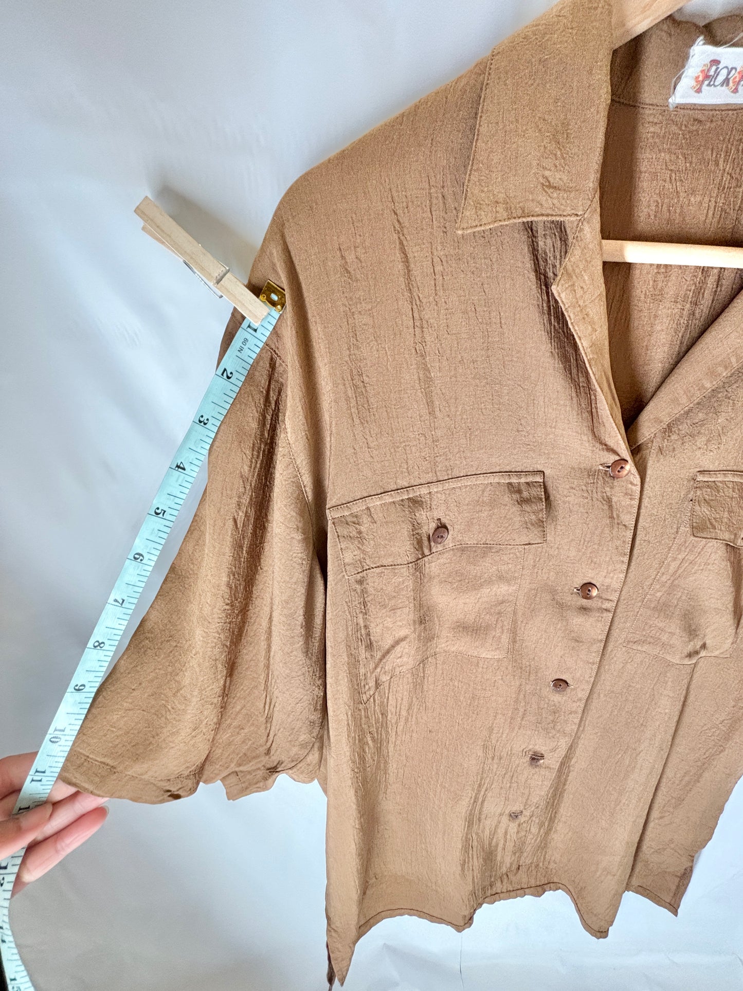 Vintage 90s Rust Brown Shirt by Florfina
