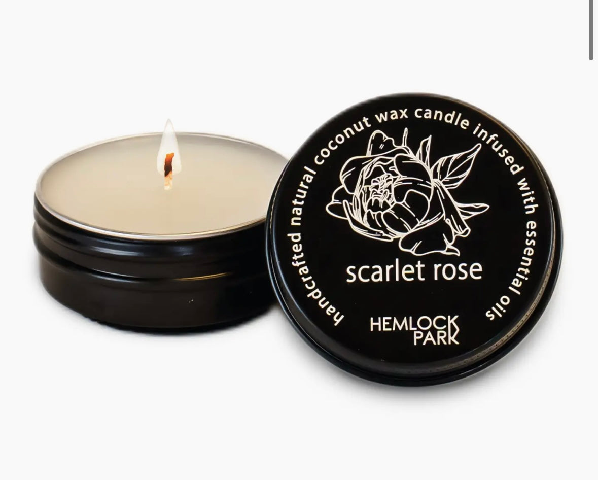 Scarlet Rose | 1 oz Travel Size Tea Light Candle