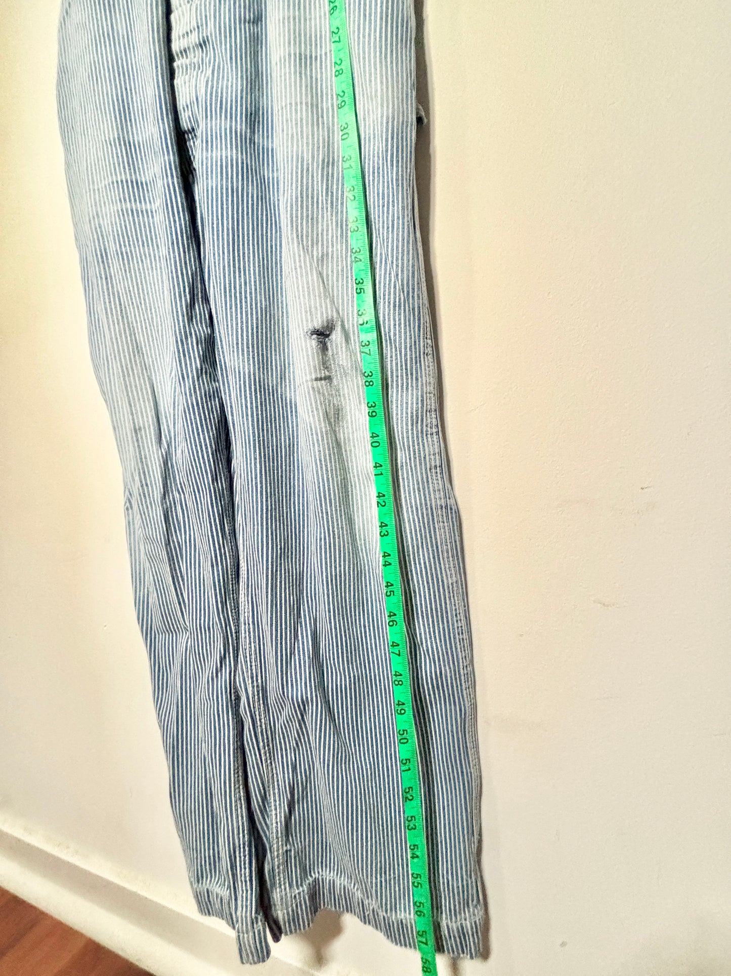 Round House hickory stripe overalls