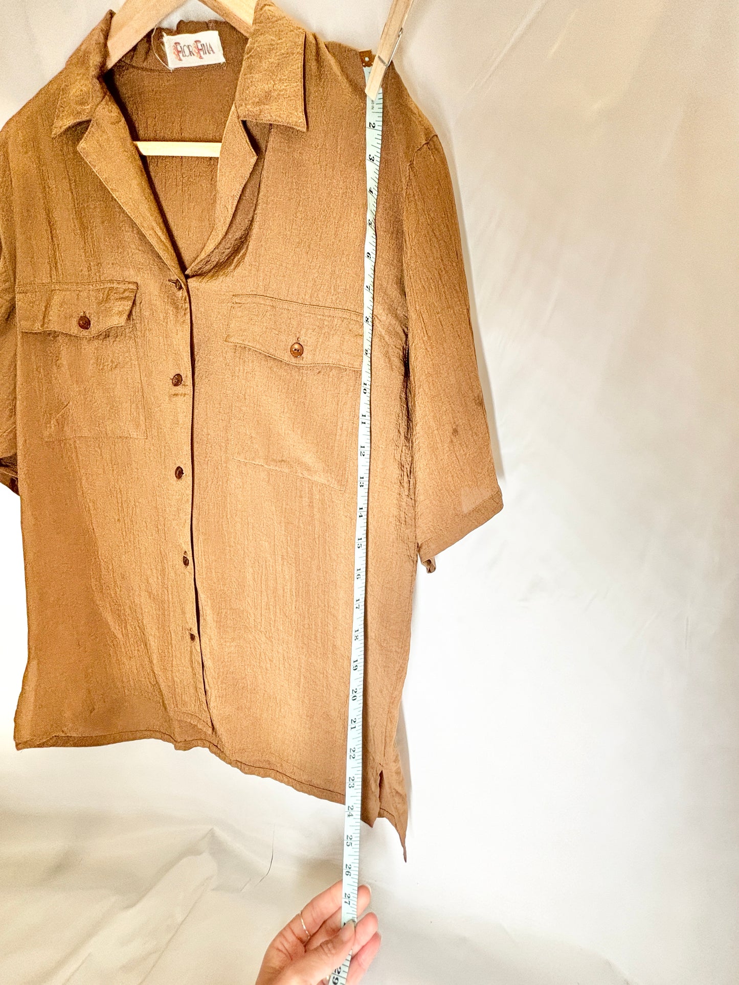 Vintage 90s Rust Brown Shirt by Florfina