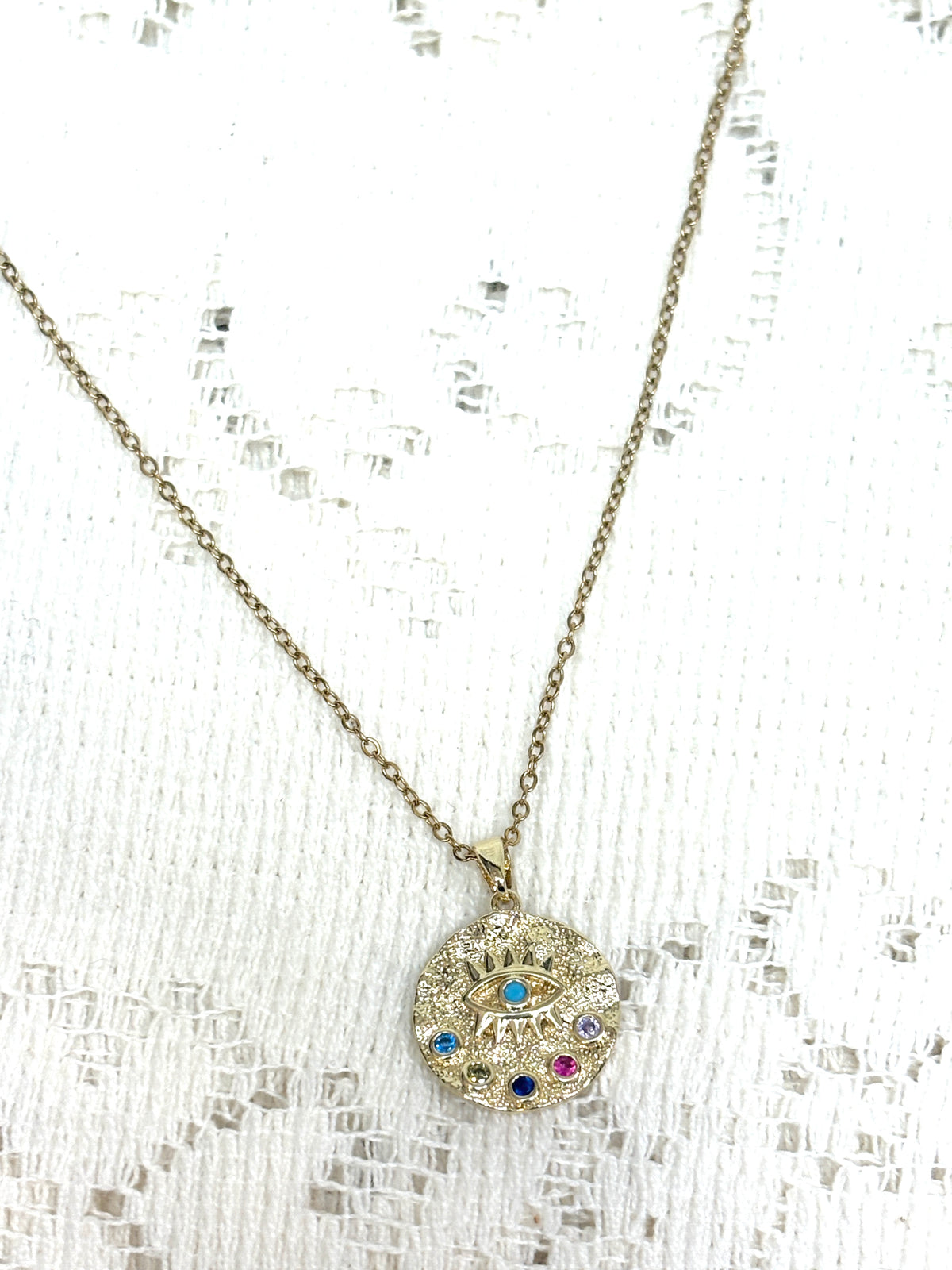 Evil Eye Gold Tone Necklace