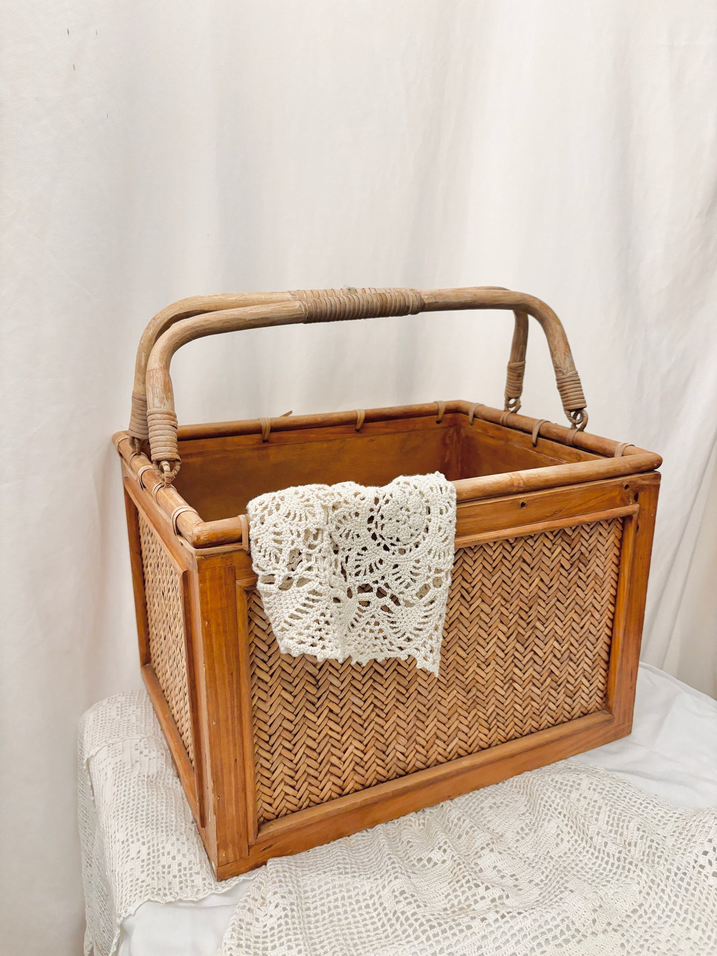 Mid Century Rattan basket