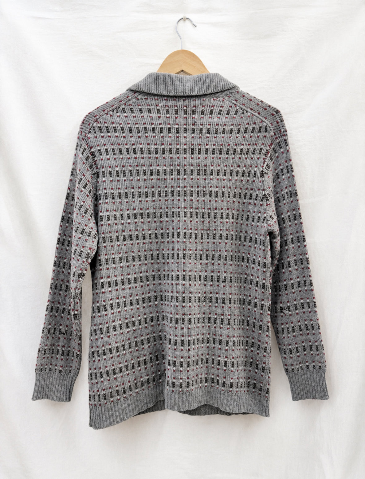 1970s Grey Patterned Cardigan