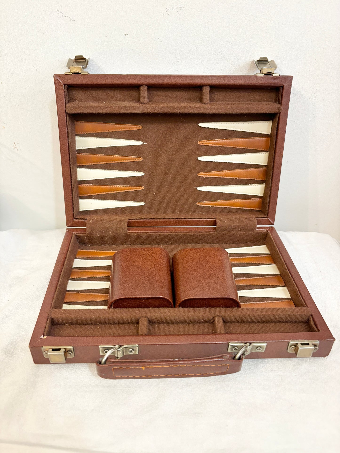 Classic vintage backgammon travel set
