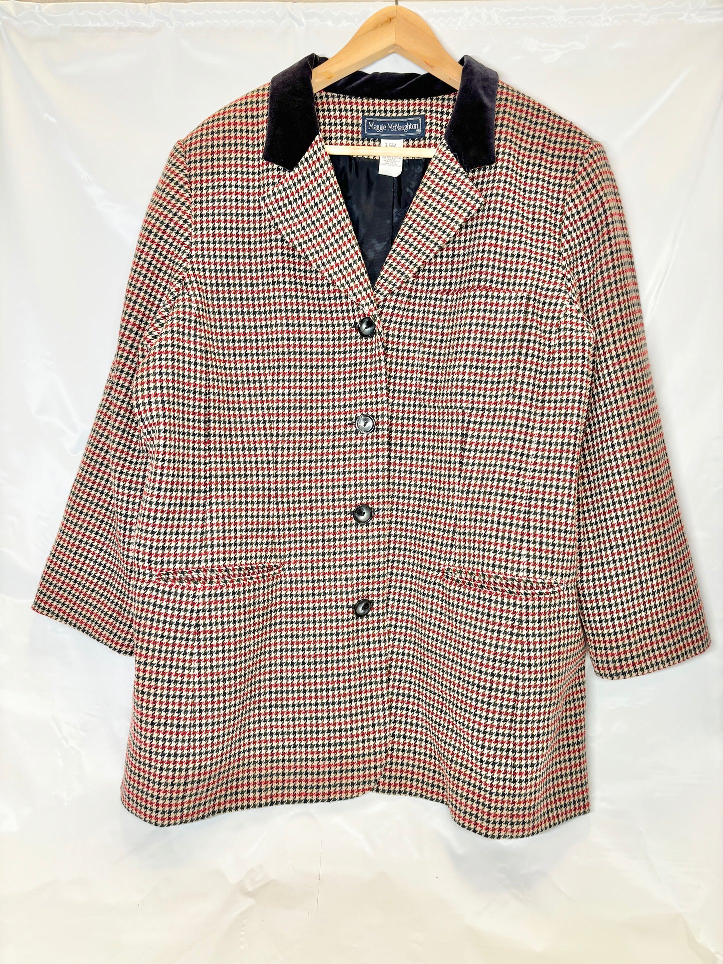 Vintage 1980s houndstooth blazer
