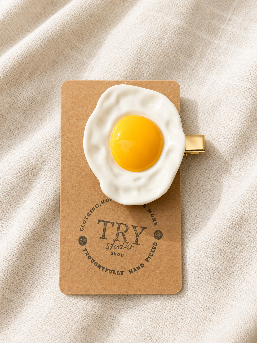 Fried Egg Hair Clip
