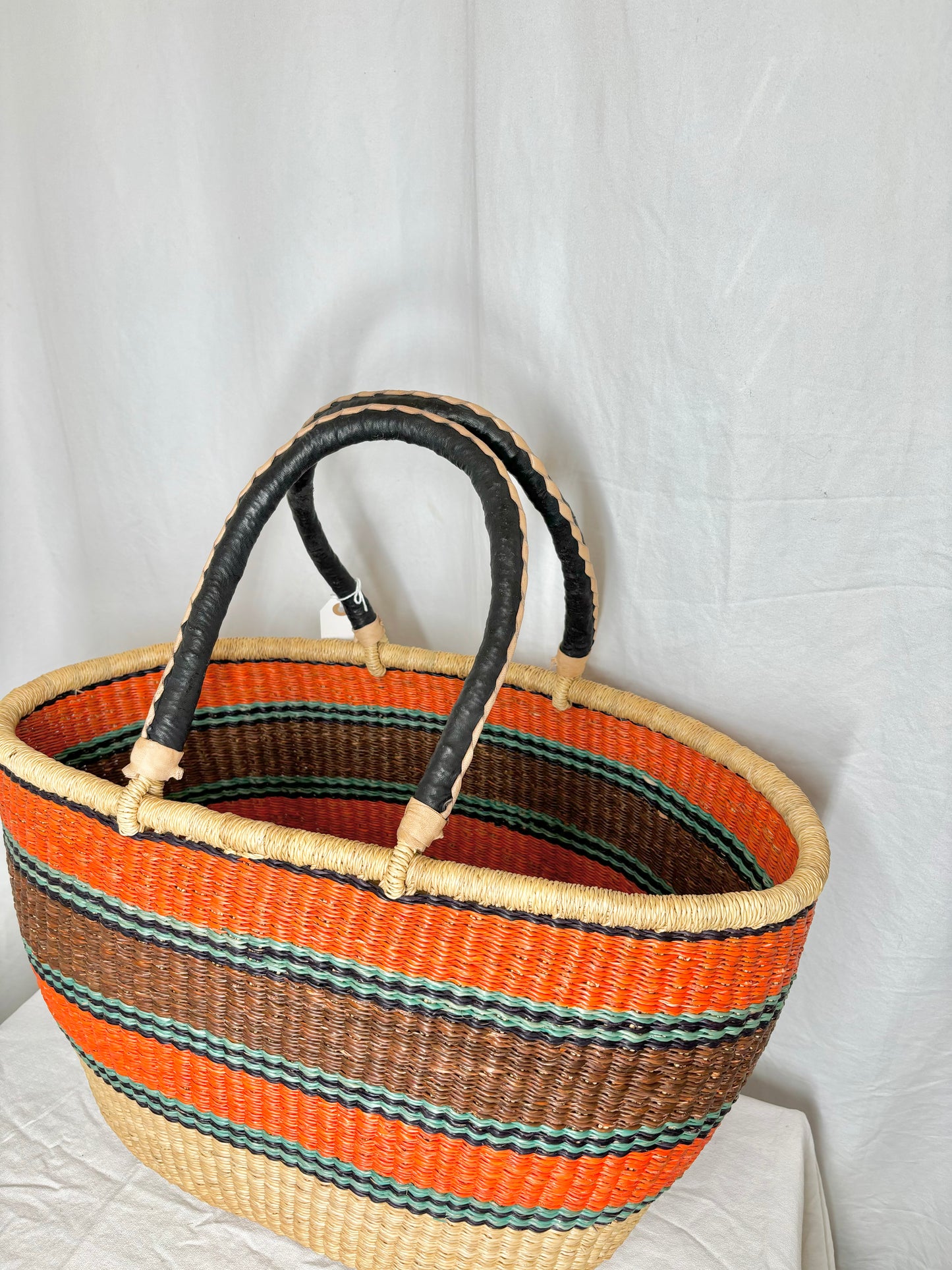 Vibrant Striped Woven Basket