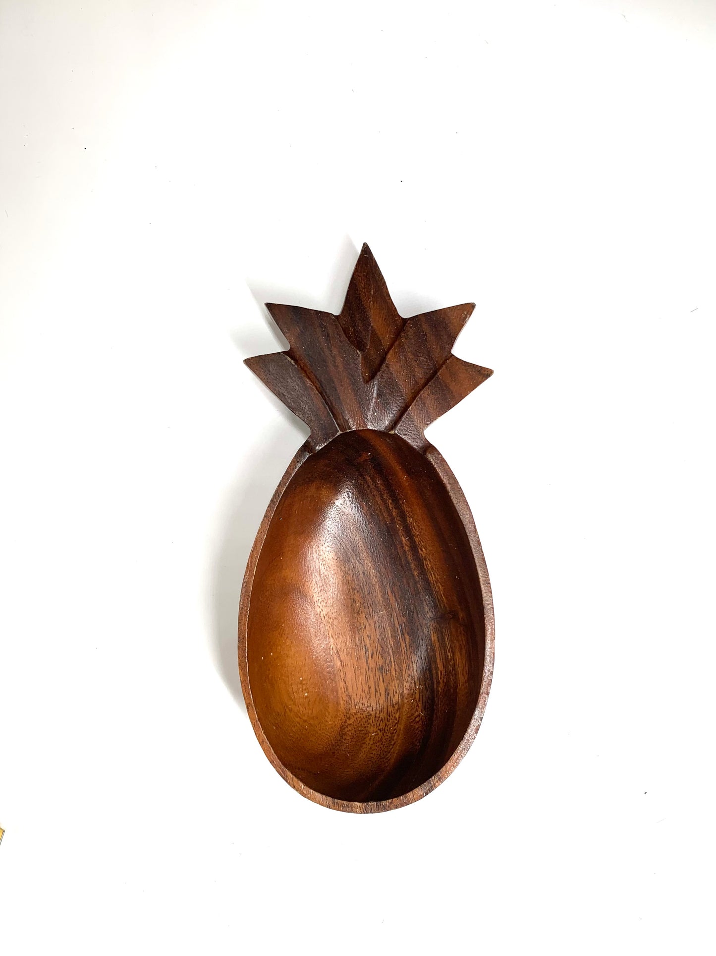 Vintage Carved Wood Pineapple, pineapple decor, teakwood bowl