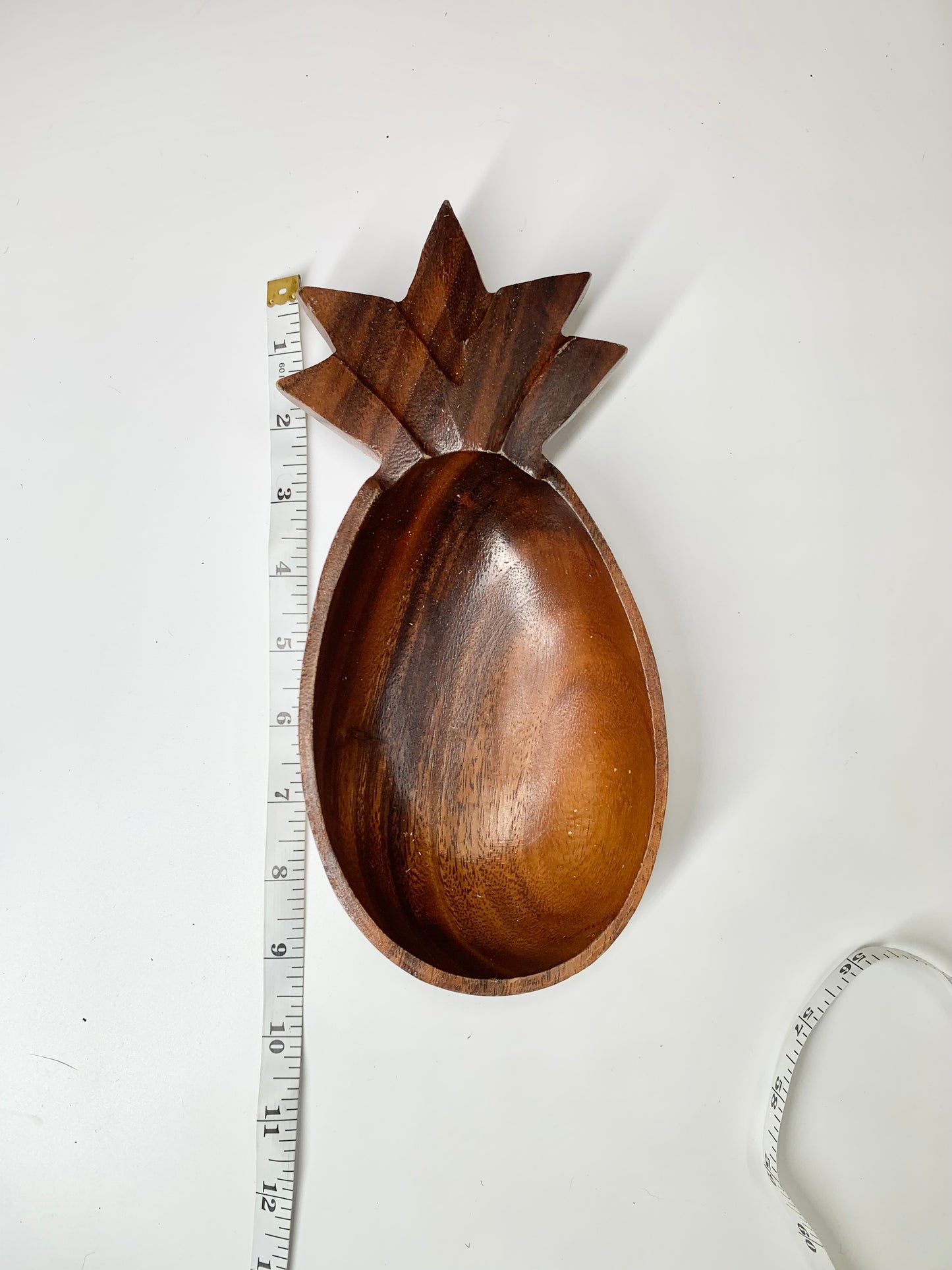 Vintage Carved Wood Pineapple, pineapple decor, teakwood bowl