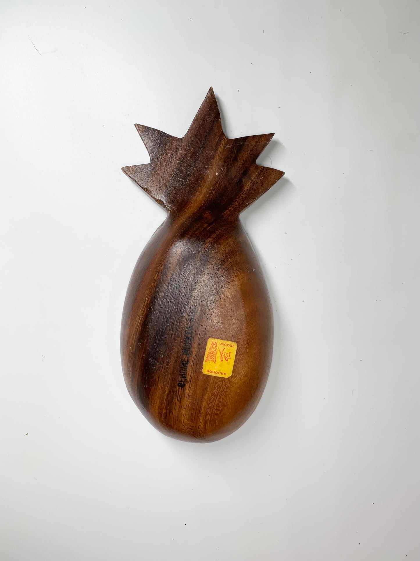 Vintage Carved Wood Pineapple, pineapple decor, teakwood bowl
