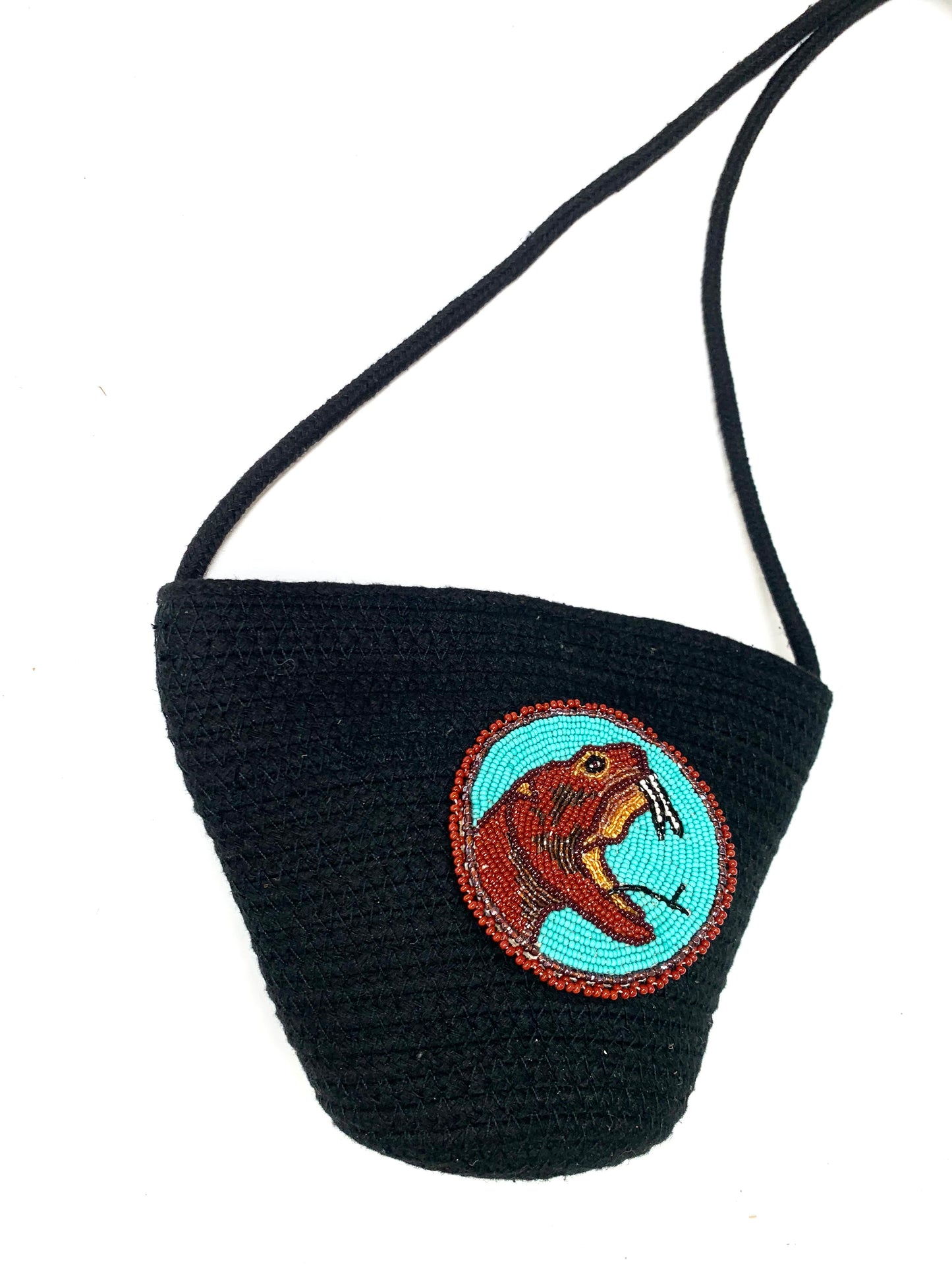 Beaded pouch mini bag