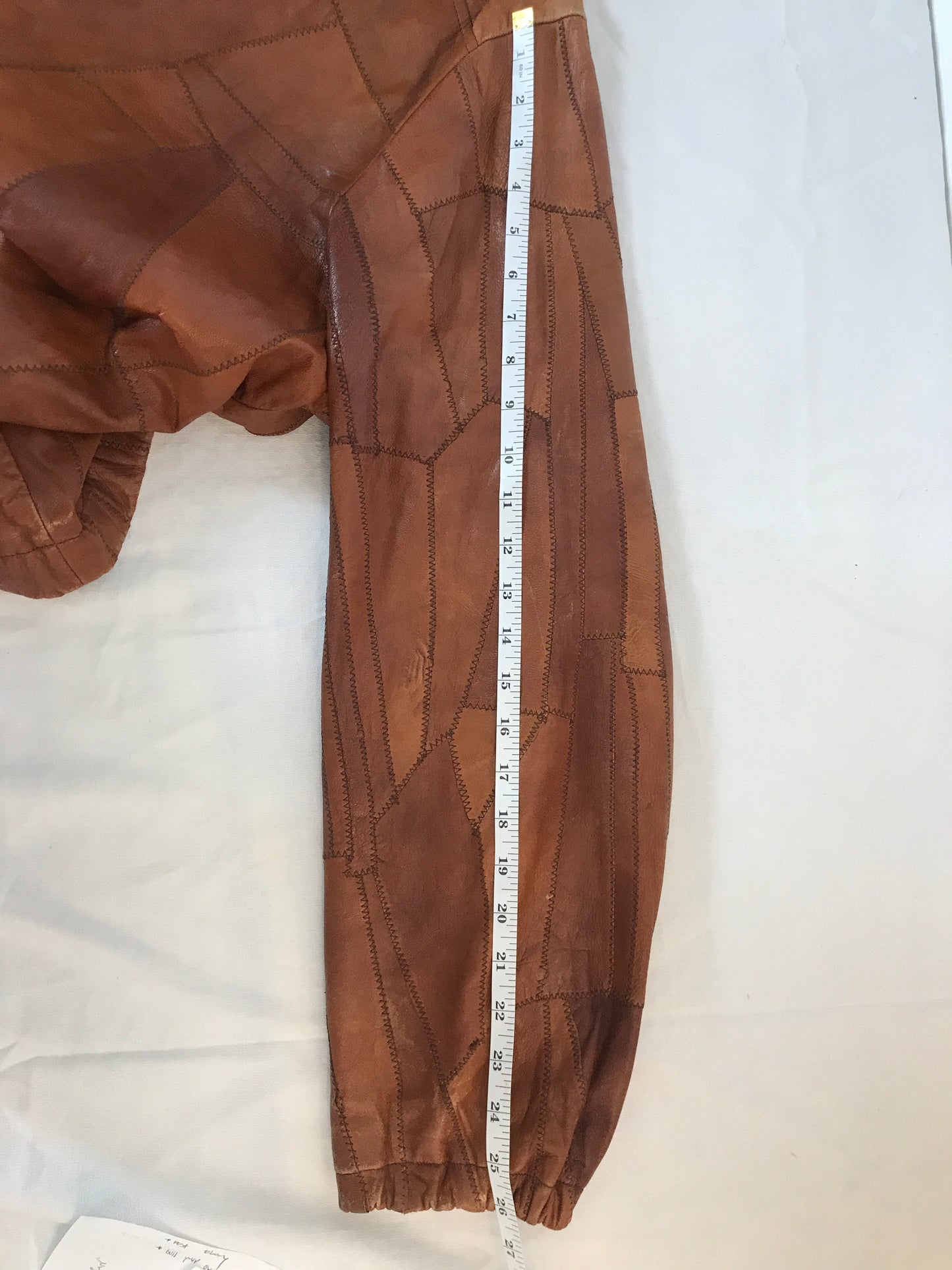 Vintage 1970s Mens Brown Patchwork Leather Jacket