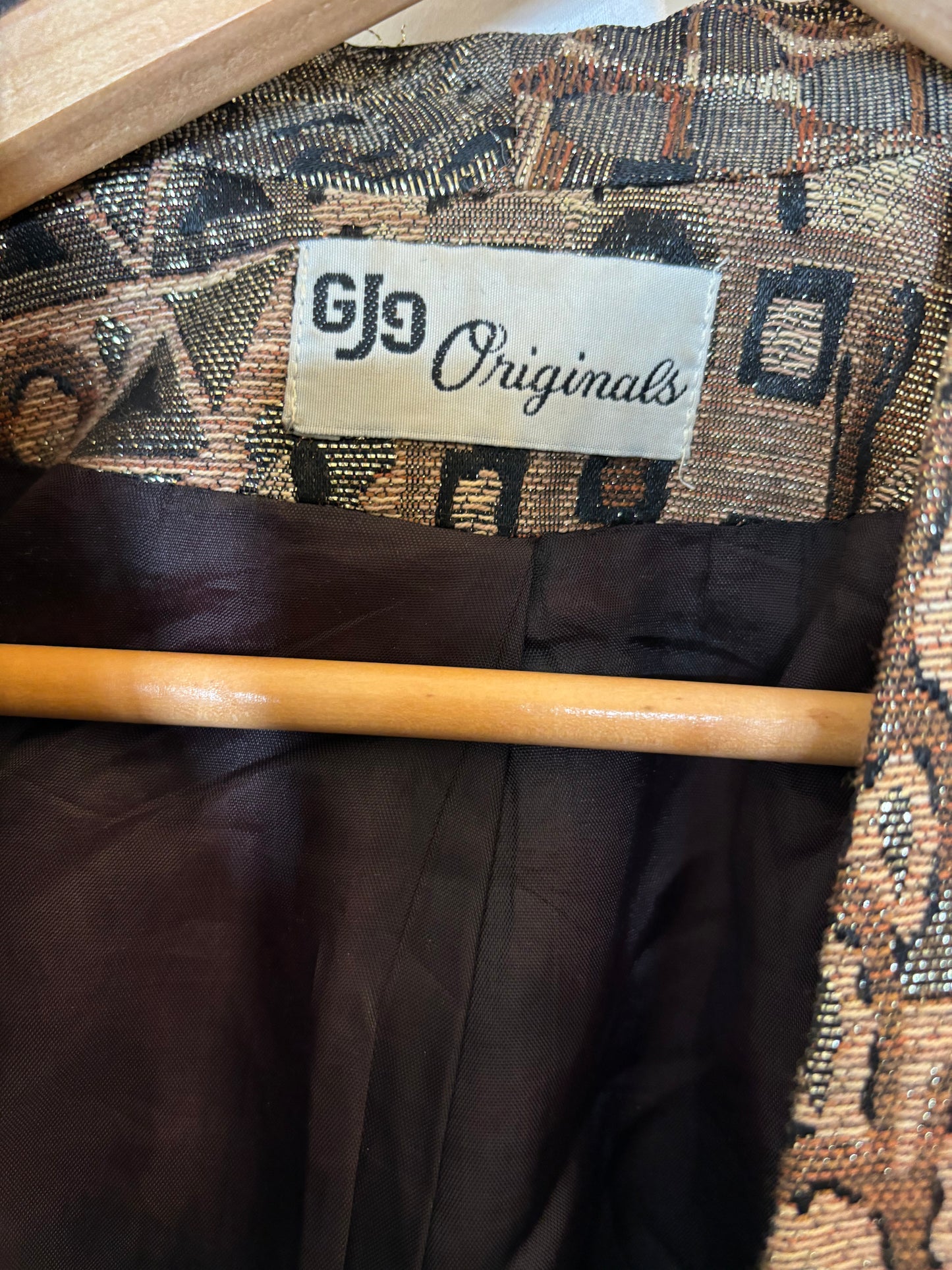 Vintage 90s Metallic Brocade Blazer