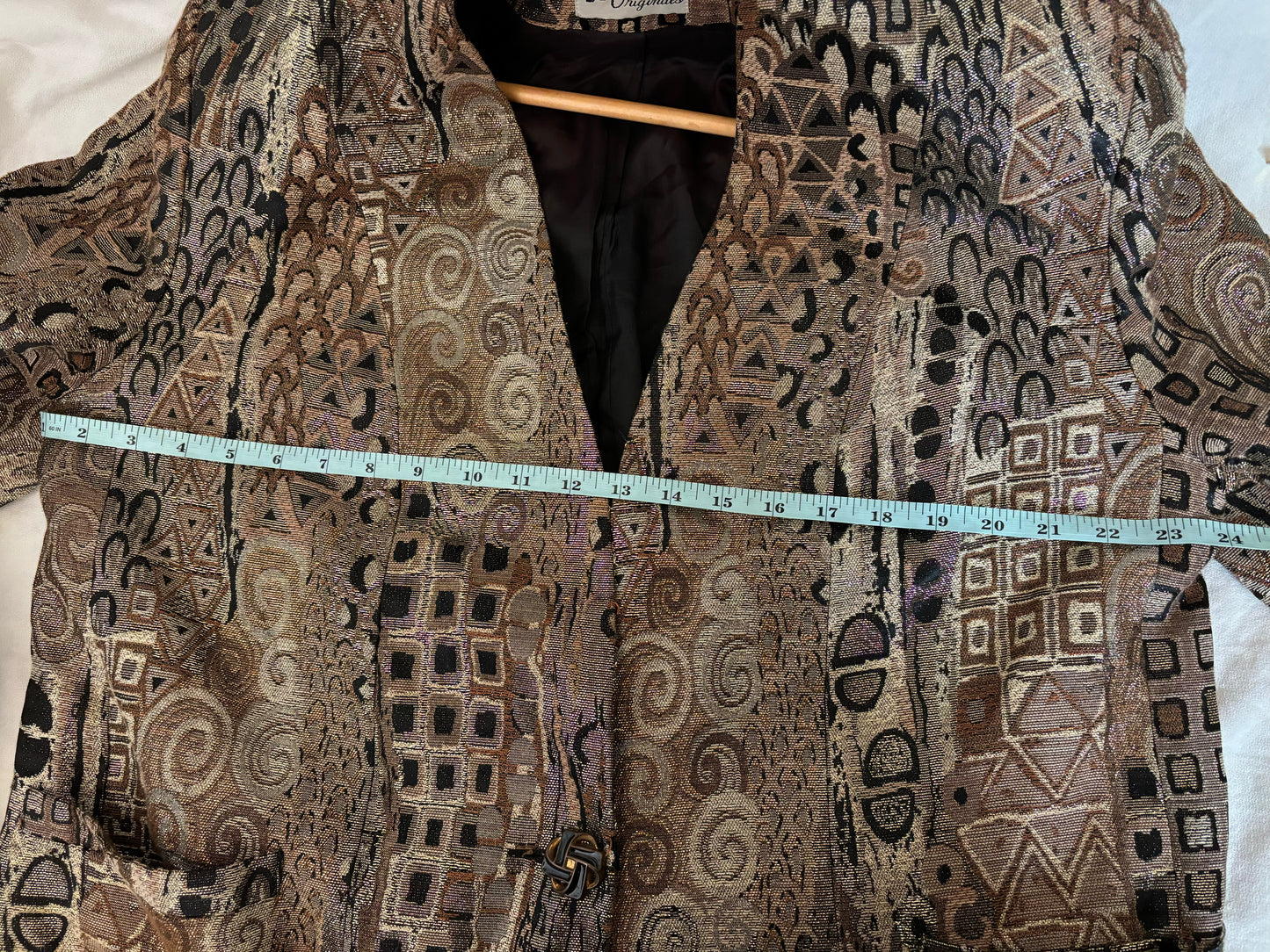 Vintage 90s Metallic Brocade Blazer