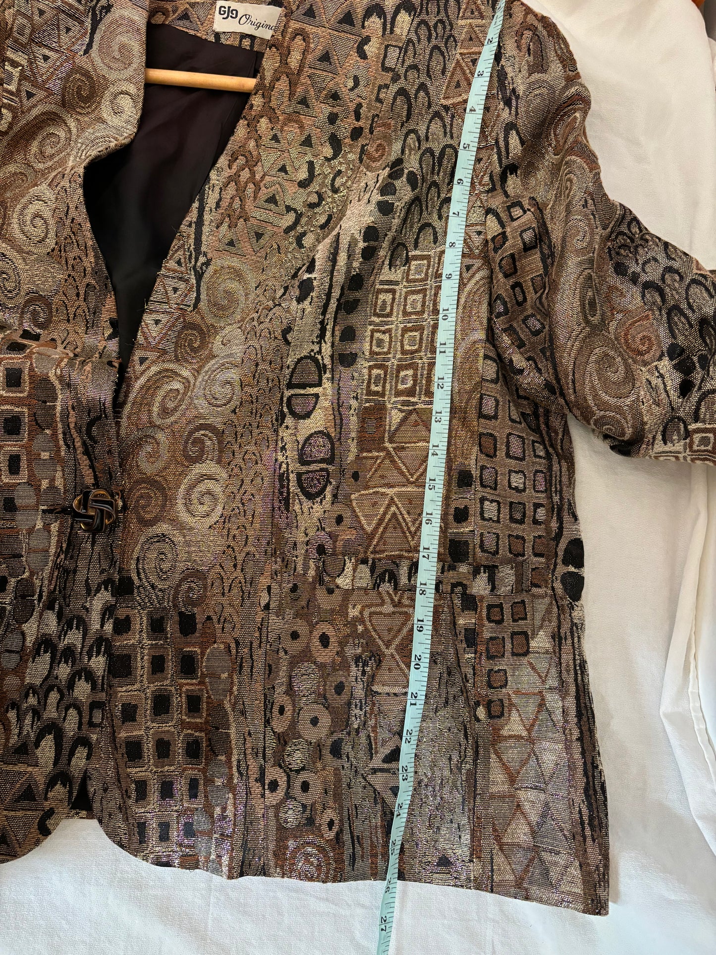 Vintage 90s Metallic Brocade Blazer