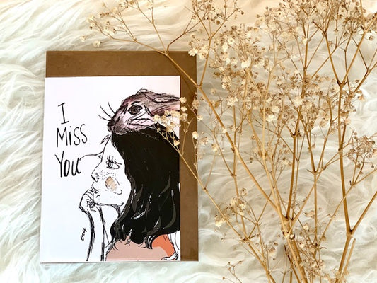 Miss you greeting card