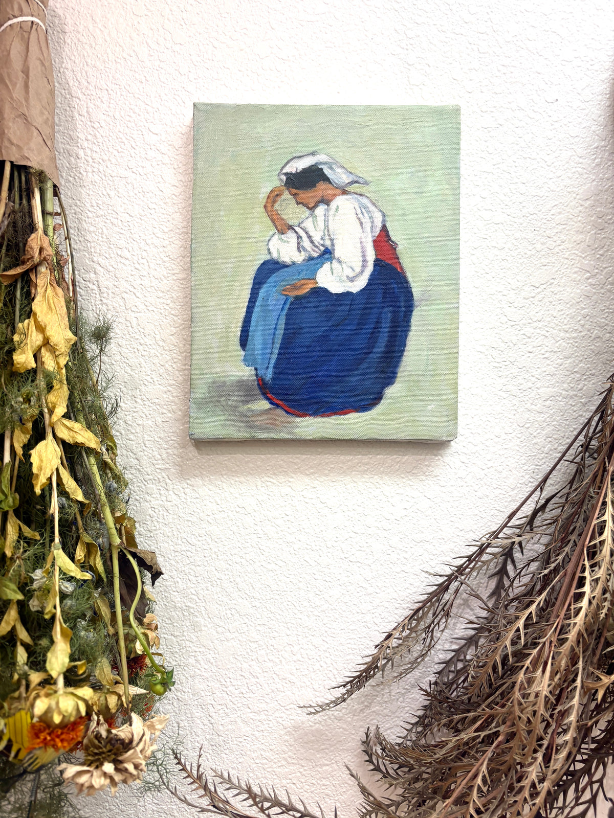 Oil painting inspired by Paysanne pensive (Pensive Peasant)