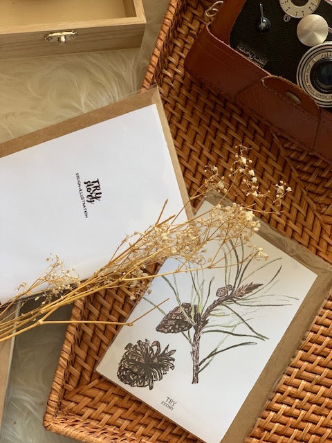 Pine cone greeting card