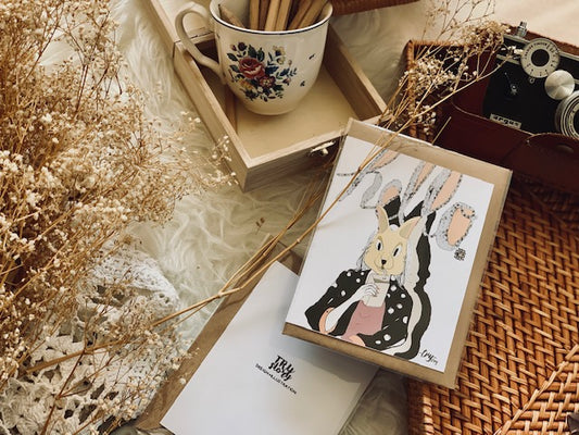 Hallo bunny greeting card