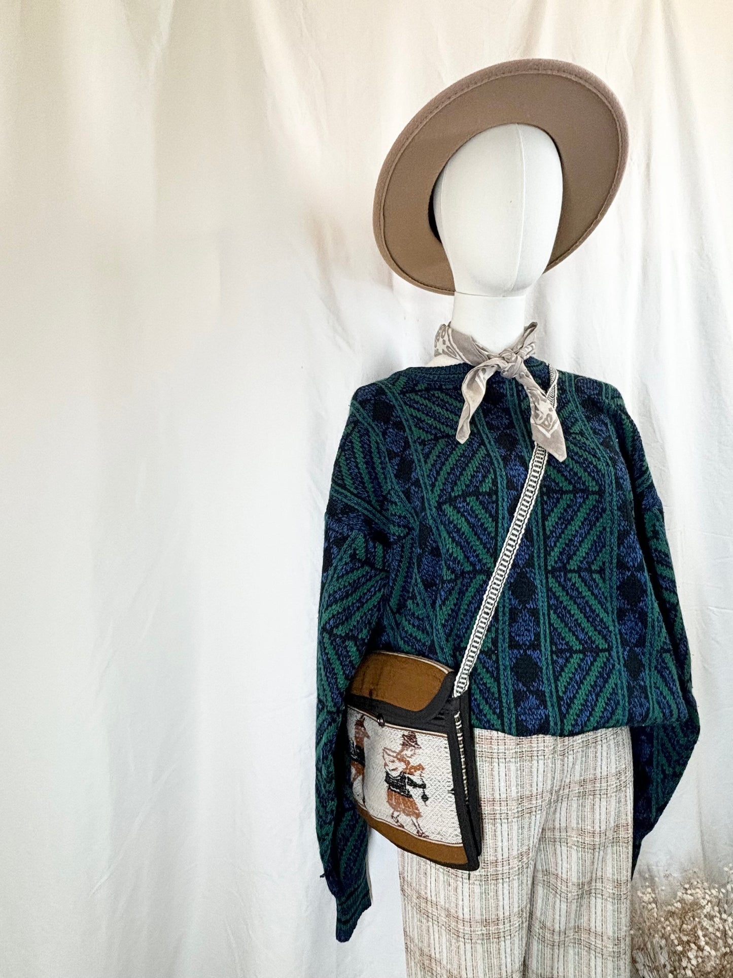 Vintage 80’s Boho Graphic Sweater